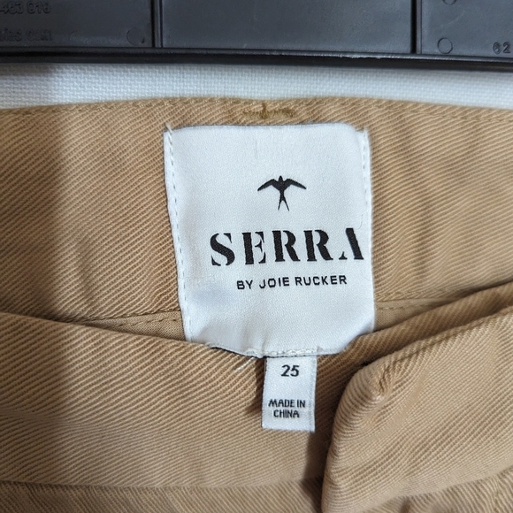 Serra By Joie Rucker Tan Camel Khaki The Finn Distressed Trouser Pants Size 25 - Picture 5 of 12